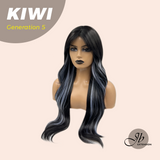 JBEXTENSION GENERATION FIVE 28 Inches Long Wave Black With Blue Highlight Wig KIWI G5