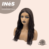 JBEXTENSION 22 Inches Dark Brown Pre-Cut Snowflake Lace Frontlace Glueless Wig INéS DARK BROWN【PERMATEASE】