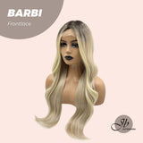 JBEXTENSION 26 Inches Light Blonde Curly With Dark Root Frontlace Wig BARBI