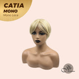 JBEXTENSION CATIA MONO Full Monofilament Wig 6 Inches Blonde Pixie Cut Full Mono Lace Wig CATIA MONO