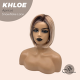 JBEXTENSION 12 Inches Bob Cut Apricot Pre-Cut Snowflake Lace Frontlace Glueless Wig KHLOE APRICOT【PERMATEASE】【BENDY EAR TABS】