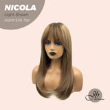 JBEXTENSION 22 Inches Light Brown 3.5X4 Hard Silky Top Natural Scalp Effect Wig NICOLA SILK TOP Light Brown