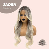 JBEXTENSION 28 Inches Balayage Blonde With Dark Root Body Wave Frontlace Wig JADEN LACE
