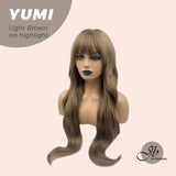 JBEXTENSION 30 Inches Long Light Brown Wig With Bangs YUMI LIGHT BROWN No Highlight