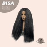 JBEXTENSION 28 Inches Black Kinky Curly Fiber X, Tangle Less Free Part Frontlae Glueless Wig BISA BLACK