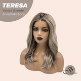 JBEXTENSION 18 Inches Venice Blonde Pre-Cut Snowflake Lace Frontlace Glueless Wig TERESA VENICE BLONDE【PERMATEASE】【BENDY EAR TABS】