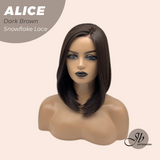 [PRE-ORDER] JBEXTENSION 12 Inches Dark Brown Pre-Cut Side Part Snowflake Lace Frontlace Glueless Wig ALICE DARK BROWN【BENDY EAR TABS】