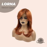 JBEXTENSION 18 Inches Vibrant Copper Curly Women Fashion Full Machine Wig With Bangs LORNA VIBRANT COPPER【PERMATEASE】