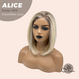 JBEXTENSION 12 Inches Butter Milk Pre-Cut Side Part Snowflake Lace Frontlace Glueless Wig ALICE BUTTER MILK