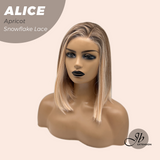 JBEXTENSION 12 Inches Apricot Pre-Cut Side Part Snowflake Lace Frontlace Glueless Wig ALICE APRICOT