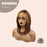 JBEXTENSION 16 Inches Auburn Highlight Pre-Cut Frontlace Glueless Wig KENDRA