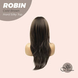 JBEXTENSION 22 Inches Cold Brown Wolf Cut 3.5X4 Hard Silky Top Natural Scalp Effect Wig ROBIN COLD BROWN