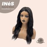JBEXTENSION 22 Inches Natural Black Pre-Cut Snowflake Lace Frontlace Glueless Wig INéS NATURAL BLACK【PERMATEASE】