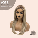 JBEXTENSION 22 Inches Mix Ash Blonde Pre-Cut Snowflake Lace Frontlace Glueless Wig KEL MIX ASH BLONDE【PERMATEASE】