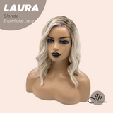 JBEXTENSION 14 Inches Blonde Pre-Cut Side Part Snowflake Lace Frontlace Glueless Wig LAURA SNOWFLAKE【BENDY EAR TABS】