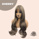 JBEXTENSION 28 Inches Brown Curly Wig With Bangs SHERRY