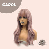 JBEXTENSION 22 Inches Smoke Pink Curly Wig With Bangs CAROL