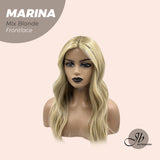 JBEXTENSION 20 Inches Mix Blonde Wave Pre-Cut Frontlace Glueless Wig MARINA MIX BLONDE