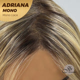 JBEXTENSION ADRIANA MONO Full Monofilament Handmade Full Lace Full Hand Tied Wig 14 Inches Blonde With Dark Root Wave Mono Lace Handmade Futura Fiber Wig With Anti-slip Silicone Strips Glueless Wig Adriana Mono