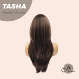 JBEXTENSION 24 Inches Wolf Cut Reddish Brown Women Wig With Bangs TASHA REDDISH BROWN