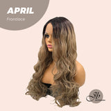 JBEXTENSION 26 Inches Extra Curly Long Dark Blonde With Dark Root Wig APRIL