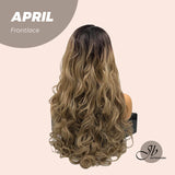 JBEXTENSION 26 Inches Extra Curly Long Dark Blonde With Dark Root Wig APRIL