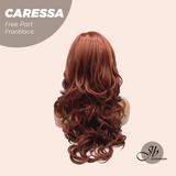 JBEXTENSION 22 Inches Copper Curly Wave 13X6 Pre-Cut Free Part Frontlae Glueless Wig CARESSA