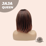 JBEXTENSION 12 Inches Red Short Women Fashion Wig With Bangs JAJA QUEEN RED【PLUS PERMATEASE】【BENDY EAR TABS】