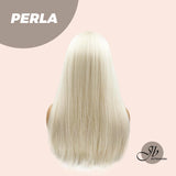 JBEXTENSION 24 Inches White Straight Wig With Bangs PERLA