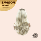 [PRE-ORDER] JBEXTENSION SHARON MONO Full Monofilament Wig 20 Inches Platinum Blonde With Dark Root Wave Mono Lace Wig With Anti-slip Silicone Strips Glueless Wig SHARON MONO