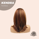 JBEXTENSION 16 Inches Auburn Highlight Pre-Cut Frontlace Glueless Wig KENDRA