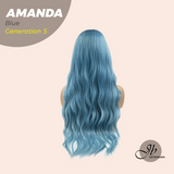 JBEXTENSION GENERATION FIVE 28 Inches Blue Long Wave Wig AMANDA G5 BLUE