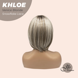 JBEXTENSION 12 Inches Bob Cut Venice Blonde Pre-Cut Snowflake Lace Frontlace Glueless Wig KHLOE VENICE BLONDE【PERMATEASE】
