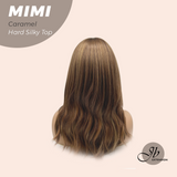 HOT OF SEASON - 16 Inches Scalpiana 3.5X4 Hard Silky Top Natural Scalp Effect Caramel Body Wave Wig With Bangs Wig MIMI SILK TOP CARAMEL