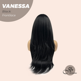 JBEXTENSION 26 Inches Curly Black Pre-Cut Frontlace Wig VANESSA BLACK