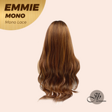 JBEXTENSION EMMIE MONO Monofilament Handmade Wig 6X5 Full Monofilament Hand Tied Top Wig 26 Inches Auburn Curly Mono Lace Wig With Anti-slip Silicone Strips Glueless Wig EMMIE MONO