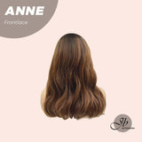 JBEXTENSION 16 Inches Wave Mocha With Dark Root Pre-Cut Frontlace Glueless Wig ANNE