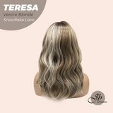 JBEXTENSION 18 Inches Venice Blonde Pre-Cut Snowflake Lace Frontlace Glueless Wig TERESA VENICE BLONDE【PERMATEASE】【BENDY EAR TABS】