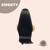 JBEXTENSION 28 Inches Midnight Brown( Black/Brown) Wig With Bangs SWEETY