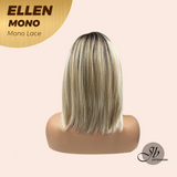 JBEXTENSION ELLEN MONO Full Monofilament Handmade Full Lace Full Hand Tied Wig 12 Inches Blonde Mono Lace Handmade Futura Fiber Wig Glueless Wig ELLEN MONO