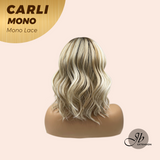 [PRE-ORDER] JBEXTENSION CARLI MONO Monofilament Handmade Wig 6X5 Full Monofilament Hand Tied Top Wig 14 Inches Mix Blonde Wave Mono Lace Wig With Anti-slip Silicone Strips Glueless Wig CARLI MONO