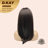 JBEXTENSION D.KAY MONO Partial Monofilament Wig 18 Inches Dark Brown Partial Mono Lace Glueless Women Fashion Wig D.KAY MONO DARK BROWN【BENDY EAR TABS】
