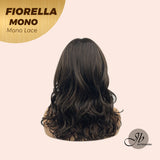 JBEXTENSION FIORELLA MONO Full Monofilament Wig 17 Inches Brown Curly Full Mono Lace Glueless Wig FIORELLA MONO