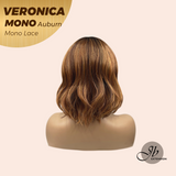 JBEXTENSION VERONICA MONO Full Monofilament Wig 12 Inches Auburn Wave Mono Lace Wig With Anti-slip Silicone Strips Glueless Wig VERONICA MONO AUBURN