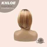 [PRE-ORDER] JBEXTENSION 12 Inches Bob Cut Sunset Blush Pre-Cut Snowflake Lace Frontlace Glueless Wig KHLOE SUNSET BLUSH【PERMATEASE】【BENDY EAR TABS】