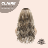 JBEXTENSION 22 Inches Scalpiana Milan Blonde 3.5X4 Hard Silky Top Natural Scalp Effect Women Wig with Bangs CLAIRE SILKY TOP - MILAN BLONDE