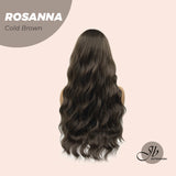 JBEXTENSION 28 Inches Long Body Wave Cold Brown Wig With Bangs ROSANNA COLD BROWN