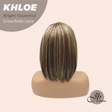 [PRE-ORDER] JBEXTENSION 12 Inches Bob Cut Bright Hazelnut Pre-Cut Snowflake Lace Frontlace Glueless Wig KHLOE BRIGHT HAZELNUT【PERMATEASE】