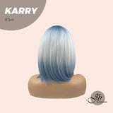 JBEXTENSION Peluca azul recta corta con corte Bob de 12 pulgadas KARRY BLUE