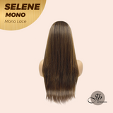 HOT OF SEASON -  SELENE MONO Monofilament Handmade Wig 6X5 Full Monofilament Hand Tied Top Wig 25 Inches Caramel Mono Lace Wig With Anti-slip Silicone Strips Glueless Wig SELENE MONO